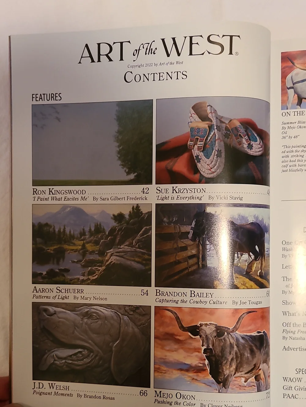 Art Of The West 3 Issues Beautiful Art & Stories Magazine Nov Sept 2022 Jan 2023